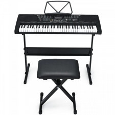 61-klawiszowe pianino cyfrowe z regulowanym stojakiem i stołkiem