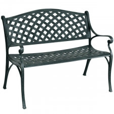 aluminiowa ławka ogrodowa z przeplatanym wzorem