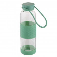 bidon butelka na wodę szklana w silikonowej osłonie altom design 550 ml zielona