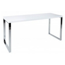 biurko white desk 160 cm białe chrom
