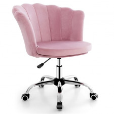 Biurowe krzesło obrotowe z ergonomicznym podparciem różowe