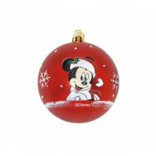 Bombka świąteczna Mickey Mouse Happy smiles 6 Sztuk Czerwony Plastikowy (Ø 8 cm)