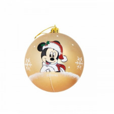 Bombka świąteczna Mickey Mouse Happy smiles Złoty 10 Sztuk Plastikowy (Ø 6 cm)