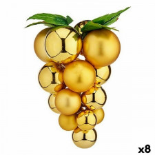 Bombka świąteczna Winogrona Duży Złoty Plastikowy 22 x 26 x 23 cm (8 Sztuk)