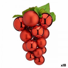 Bombka świąteczna Winogrona Mały Czerwony Plastikowy 14 x 14 x 25 cm (18 Sztuk)
