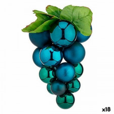 Bombka świąteczna Winogrona Mały Niebieski Plastikowy 14 x 14 x 25 cm (18 Sztuk)