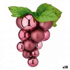 Bombka świąteczna Winogrona Mały Różowy Plastikowy 14 x 14 x 25 cm (18 Sztuk)