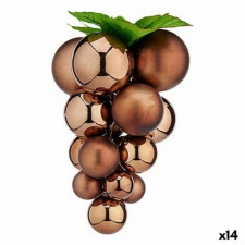 Bombka świąteczna Winogrona Mini Brązowy Plastikowy 15 x 15 x 20 cm (14 Sztuk)