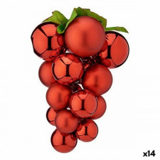 Bombka świąteczna Winogrona Mini Czerwony Plastikowy 15 x 15 x 20 cm (14 Sztuk)