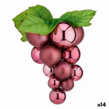 Bombka świąteczna Winogrona Mini Różowy Plastikowy 15 x 15 x 20 cm (14 Sztuk)