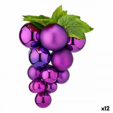 Bombka świąteczna Winogrona Średni Fioletowy Plastikowy 19 x 28 x 19 cm (12 Sztuk)