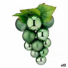 Bombka świąteczna Winogrona Średni Kolor Zielony Plastikowy 19 x 28 x 19 cm (12 Sztuk)