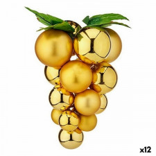 Bombka świąteczna Winogrona Średni Złoty Plastikowy 18 x 18 x 28 cm (12 Sztuk)