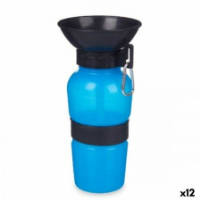 Butelka na Wodę z Poidełkiem dla Psów Niebieski Czarny Metal Plastikowy 500 ml (12 Sztuk)