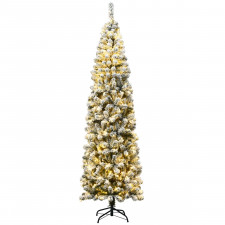 Choinka świąteczna smukła z lampkami LED 225 cm