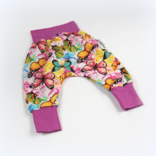  cienkie baggy kolorowe motyle z fioletem  104/110 