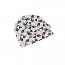  czapka podwójna dresowa trójkąty różowe 52-56 wiek 7-9 lat 