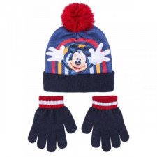 Czapki i rękawiczki Mickey Mouse Niebieski (Jeden rozmiar)