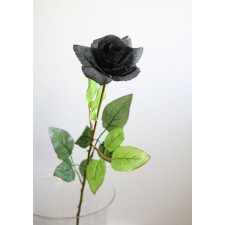 Czarna Róża - długość 55 cm, kwiat sztuczny