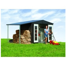 dach boczny dla domku ogrodowego o wymiarach 172/244/316x156 cm, kwarcowy metaliczny