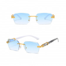 Damskie okulary przeciwsłoneczne Glamour bezramkowe prostokątne SKK-03B