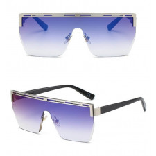 Damskie okulary przeciwsłoneczne Glamour półramkowe kwadratowe pełne szkło SKK-04B