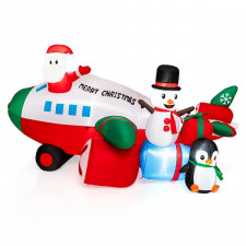 Dekoracja dmuchana świąteczny samolot Świętego Mikołaja