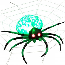 Dekoracja Halloween Nadmuchiwany pająk z siecią 153 x 92 x 100 cm