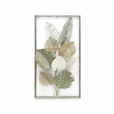 Dekoracja ścienna DKD Home Decor Kolor Zielony Beżowy Wielokolorowy Złoty Liść roślin Shabby Chic 50