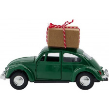 Dekoracja świąteczna Xmas samochód 12,5 cm zielony