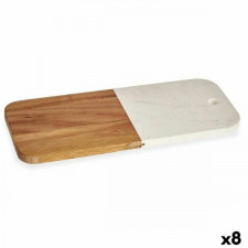 Deska do krojenia Biały Marmur Drewno akacjowe 18 x 1,5 x 38 cm (8 Sztuk)