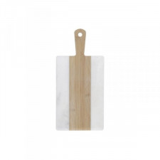 Deska do krojenia DKD Home Decor Biały Naturalny Bambus Marmur Plastikowy Prostokątny 38 x 18 x 1 cm