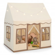 Domek namiot dla dzieci do zabawy z oknami beżowo-brązowy