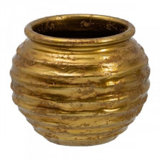 Doniczka 30 x 30 x 27 cm Ceramika Złoty