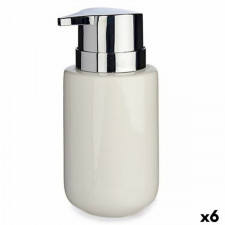Dozownik mydła Biały Srebrzysty Metal Ceramika 300 ml (6 Sztuk)