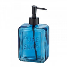 Dozownik mydła Wenko Pure Soap 550 ml Niebieski Szkło