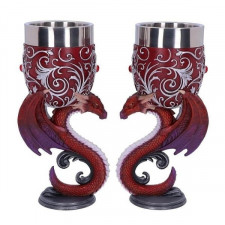 Dragons Devotion - zestaw 2 kielichów dekoracyjnych ze smokami