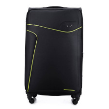 duża walizka miękka xl solier stl1651 czarno-zielona