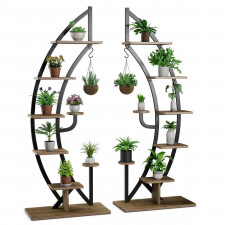 Dwie 7-poziomowe metalowe półki na rośliny