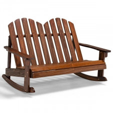dwuosobowy fotel ogrodowy bujany dla dzieci brązowy