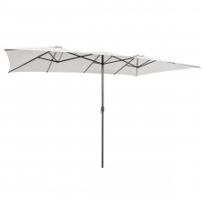 Dwustronny parasol ogrodowy z wentylowanym dachem 426 x 265 x 260 cm beżowy