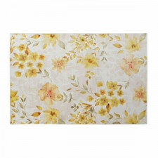 Dywan DKD Home Decor Żółty Biały Poliester Bawełna Kvety (120 x 180 x 0.5 cm)