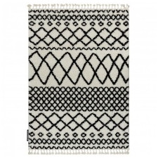 dywan prostokątny alameda z frędzlami czarny/biały shaggy berberyjski