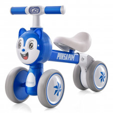 Dziecięcy 4-kołowy rowerek biegowy niebieski