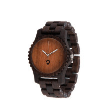 elegancki zegarek z drewna wenge - plantwear (44mm, bransoleta - wenge)