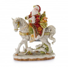 
Figura świąteczna kolekcjonerska Święty Mikołaj na koniu (33 x 42