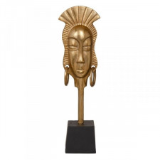Figurka Dekoracyjna 14,5 x 10,5 x 50 cm Czarny Złoty Afrykanka