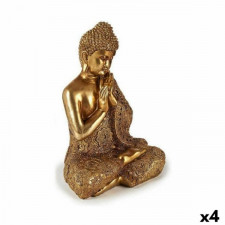 Figurka Dekoracyjna Budda Na siedząco Złoty 17 x 33 x 23 cm (4 Sztuk)