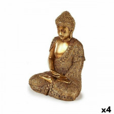 Figurka Dekoracyjna Budda Na siedząco Złoty 18 x 33 x 22,5 cm (4 Sztuk)
