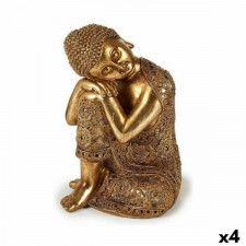 Figurka Dekoracyjna Budda Na siedząco Złoty 20 x 30 x 20 cm (4 Sztuk)